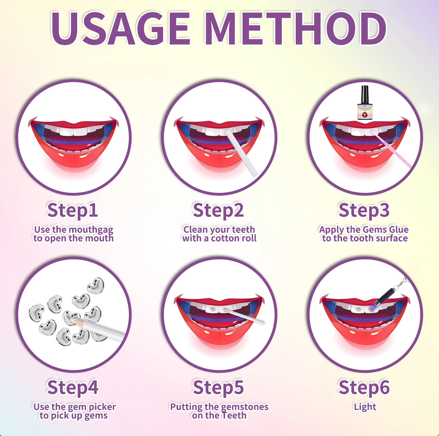 ✨ DIY Temporary Tooth Gem Kit – 1–2 Day Glam Smile Kit (Non-Permanent)
