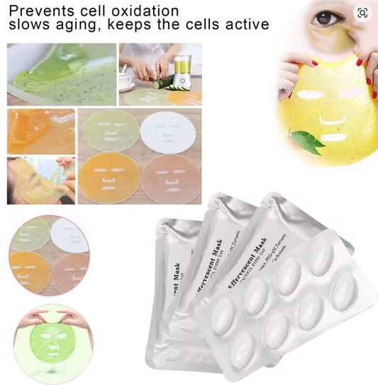 🧪 32pcs Collagen Mask Effervescent Tablets – DIY Skin Care for Facial Mask Maker Machines