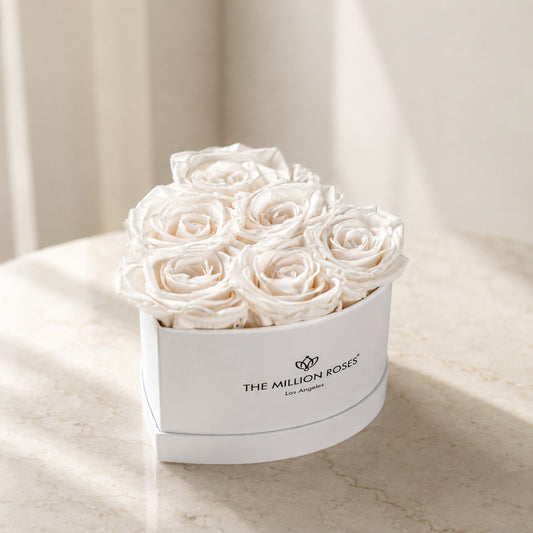 Baby Heart White Box | White Roses