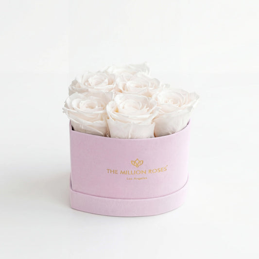 Baby Heart Light Pink Box | White Roses