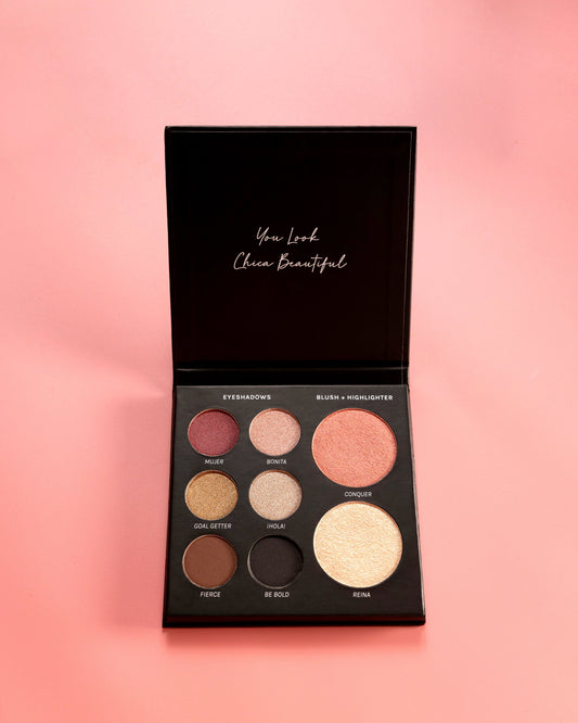 GET IT CHICA (Chica Beauty All-In-One Face Palette - Blush, Highlighter & 6 Eyeshadows)
