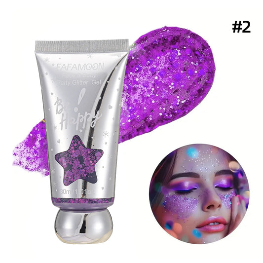 🌈 Festival Glow Glitter Gel – Rave-Ready Sparkle for Hair & Skin