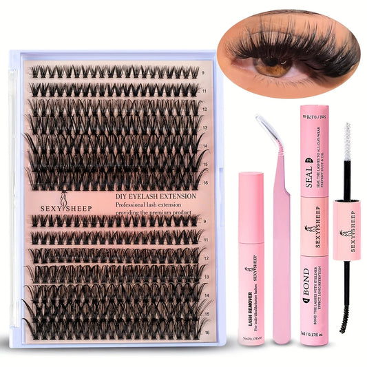👁️ DIY Lash Extension Kit – 280pc Cluster Lashes (Choose Natural 30D/40D or Bold 40D/50D)