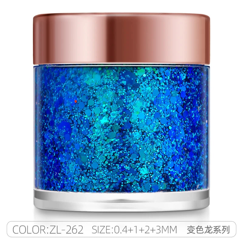 🌟 Holographic Festival Glitter Gel for Face, Body & Hair | Long-Lasting Party Makeup